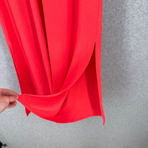 Michael Kors Womens Wide Leg Pant Size M Sea Coral Split Hem Flowy Beachy NEW - Picture 4 of 14